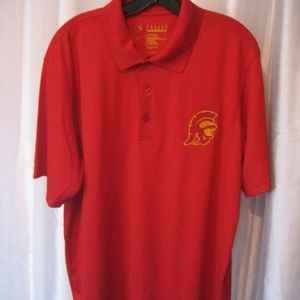 Trojan Apparel Men's Red Trojan 3Button Shirt Sz L